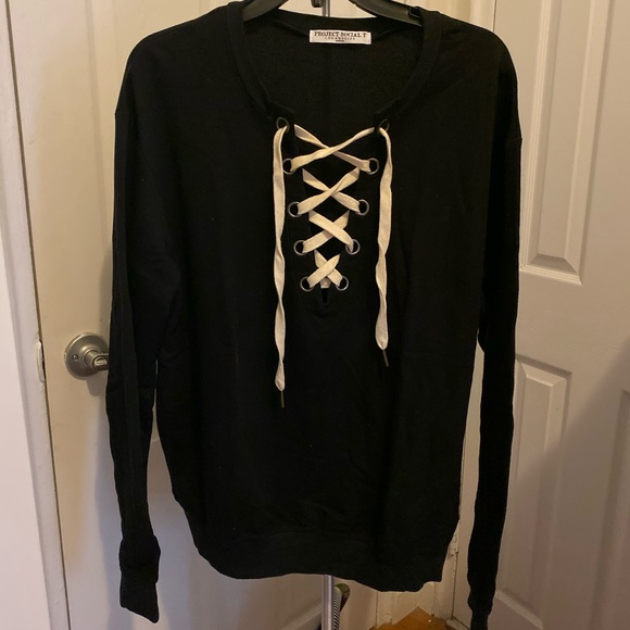 Project Social T Tops - ✨BOGO✨Project Social T Lace Sweatshirt Size M
